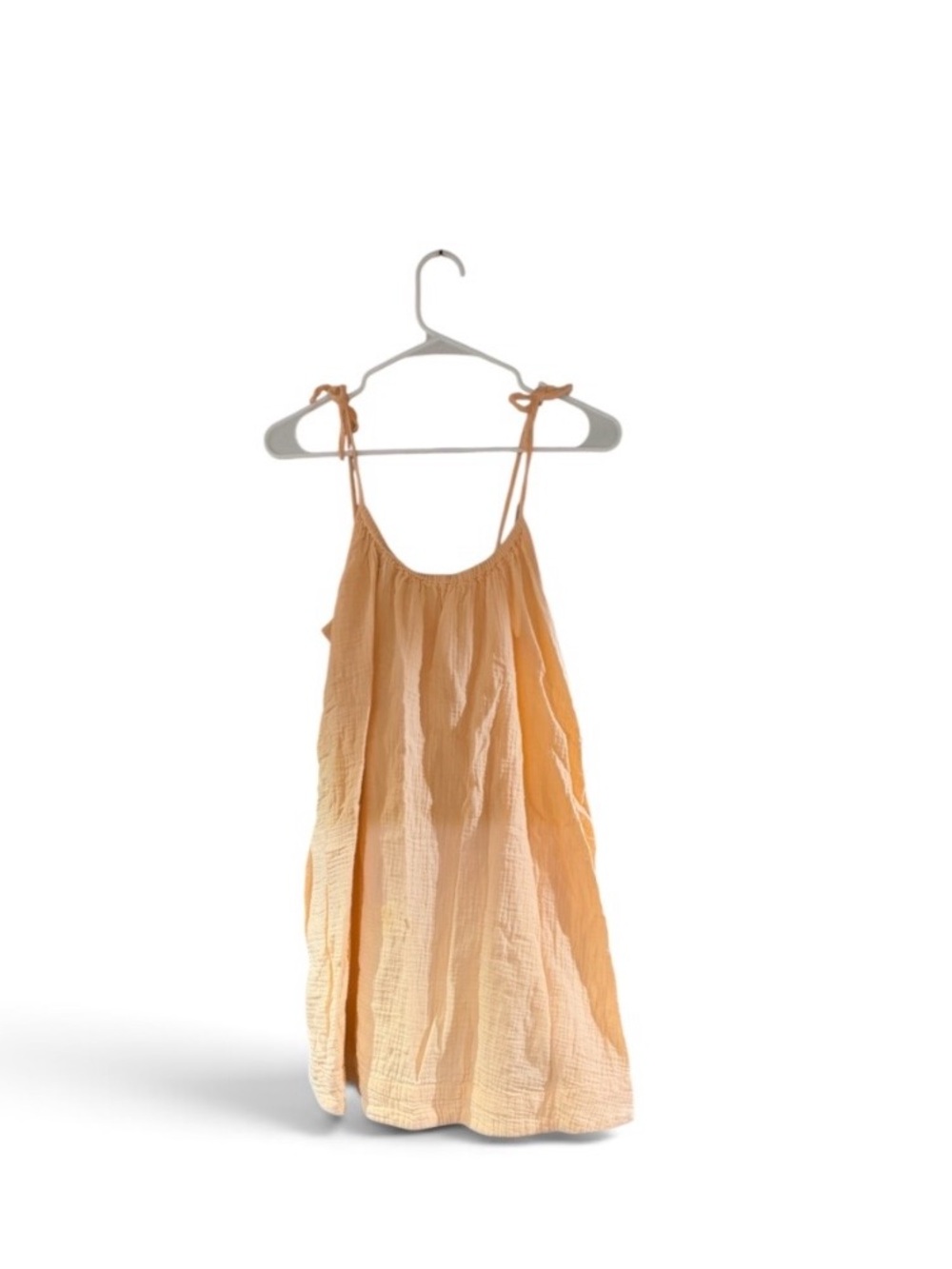 Women's Tie-Strap Cotton Sleep Dress - Peach